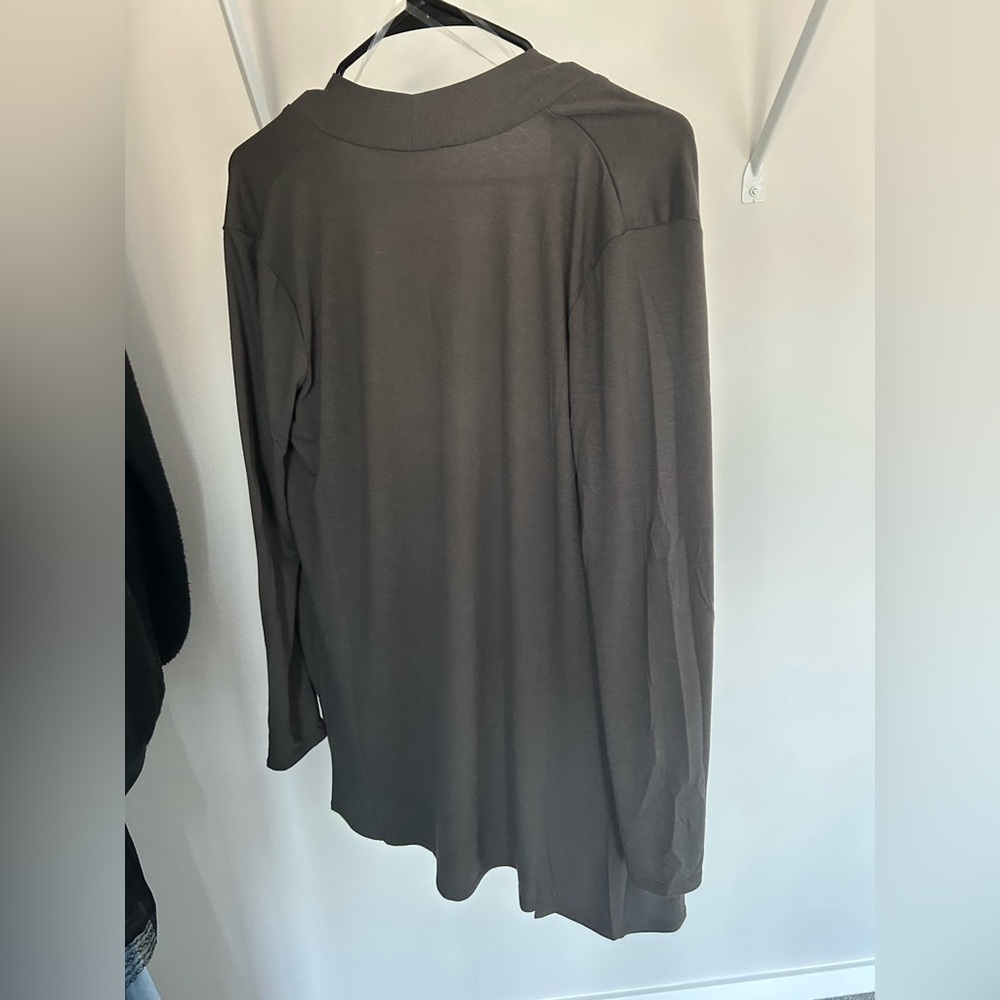 Gray Open Front Cardigan - Picture 2 of 4